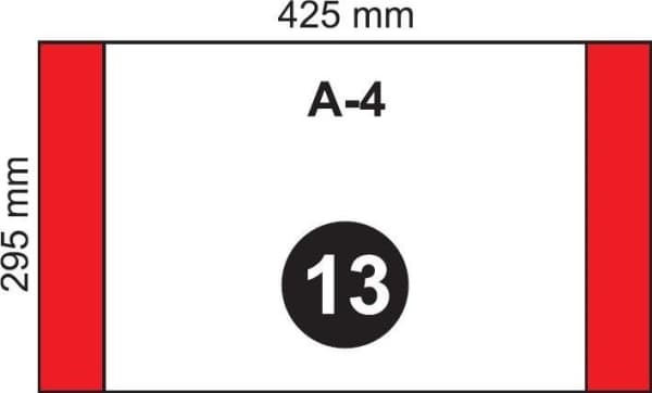 Folplast Deksel for A4 reise, vanlig NR 13 (20 stk)