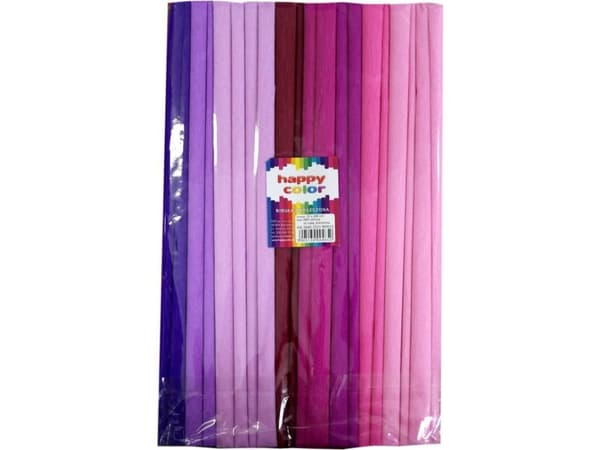 Happy Color Crinkled paper 25x200cm mix, pink, 10 pieces