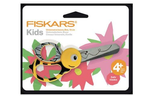 Fiskars 003665, Barn, Rakt snitt, Single, Svart, Grå, Gul, Rostfritt stål, Universal