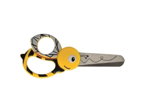 Fiskars 003665, Barn, Rakt snitt, Single, Svart, Grå, Gul, Rostfritt stål, Universal