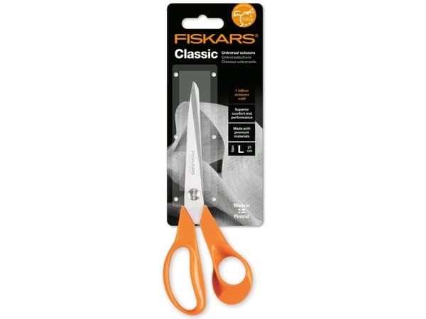 Fiskars 9853, Aikuinen, Suora leikkuu, Yksi, Ruostumaton teräs, Muovi, Oikeakätinen