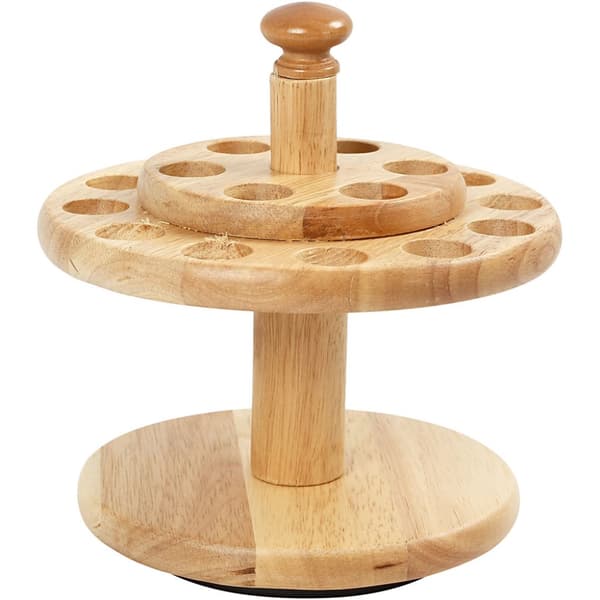 Saxhållare Rund Trä - Höjd: 13 cm - dia. 19 cm