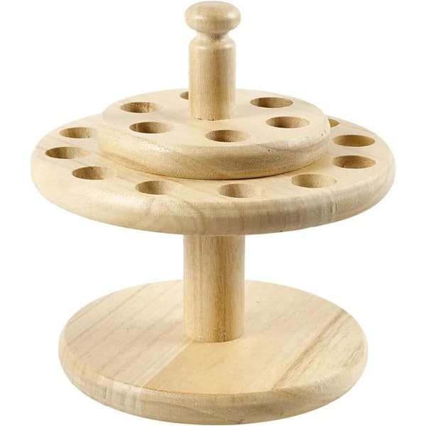Saxhållare Rund Trä - Höjd: 13 cm - dia. 19 cm