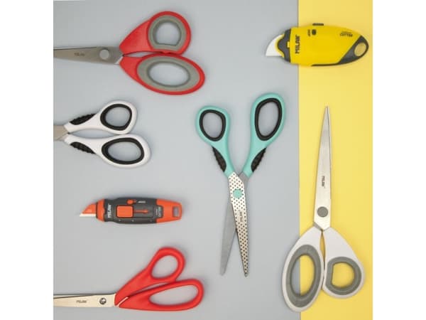 Milan BWM10151, Voksen, Rett kutt, Single/enkelt, Rød, Rustfritt stål, Kontor saks