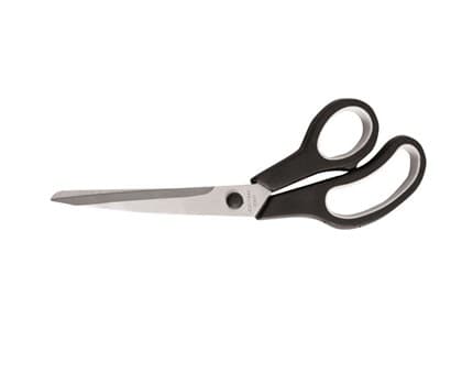 B.N.T 472310, Voksen, Rett kutt, Single/enkelt, Sort, Grå, Rustfritt stål, Kontor saks