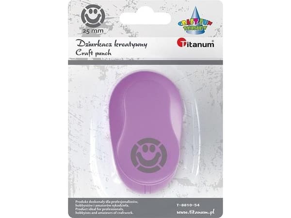Titanum Hole punch with smiley 25mm motif