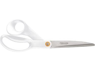 Fiskars F061200487, Rakt snitt, Single, Rostfritt stål, Vit, Rostfritt stål, Högerhänt, Halvförskjuted handtag