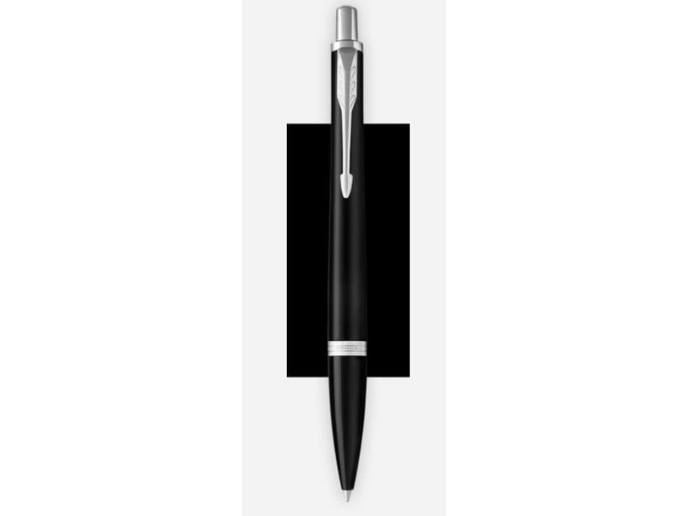 Parker Urban, Blå, Svart, Krom, Clip-on retractable ballpoint pen, Medium, Rund, Krom, Lack