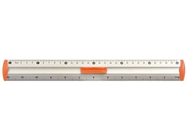 Tetis Linjal 30cm Aluminium Oransje
