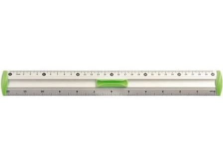 Tetis Linjal 30cm Aluminium Grønn