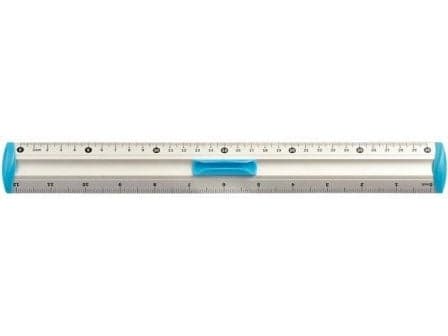 Tetis Linjal 30cm Aluminium Blå
