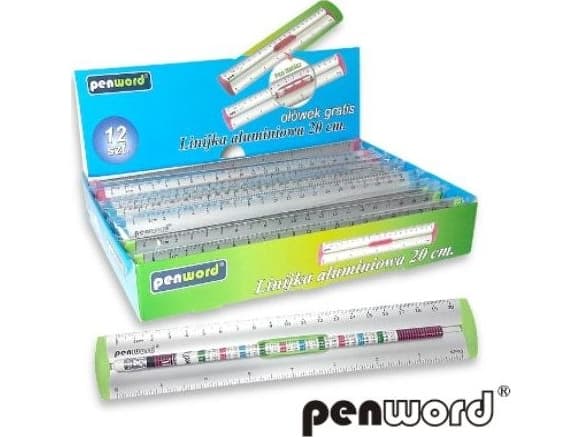 Penword PENWORD aluminiumslinjal med håndtak 20cm (J30430A20) Penword