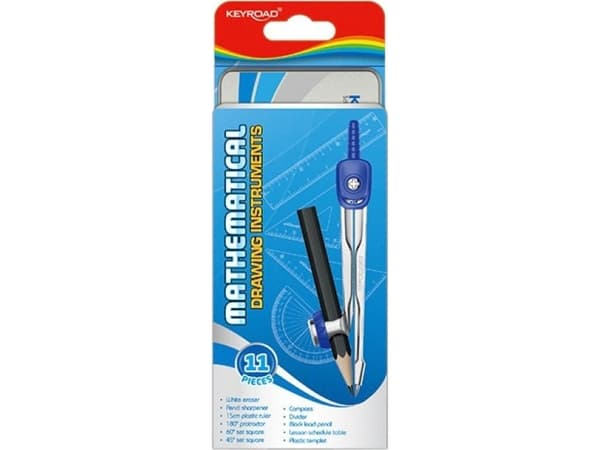 Matematisk nyckelväg KEYROAD, 11 element, metallhölje, hängsmycke, blandade färger