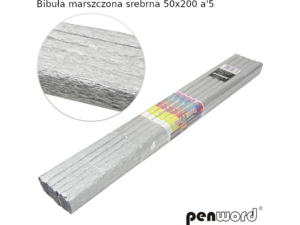 Polsirhurt ryppyinen paperi, hopea, 50x200cm, 5 kpl
