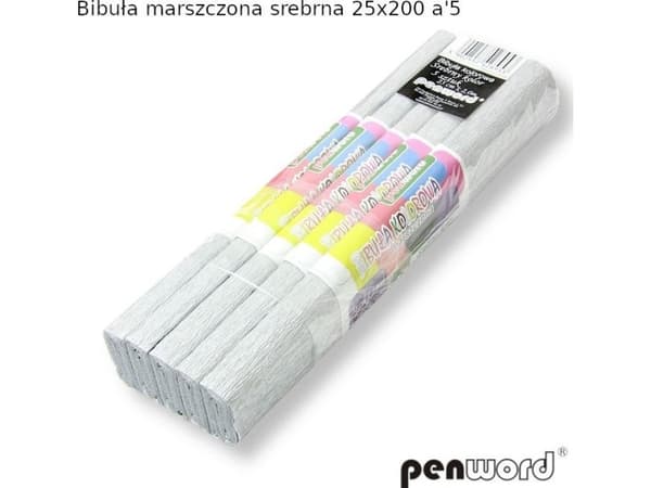 Polsirhurt ryppyinen paperi, hopea 25x200cm, 5kpl