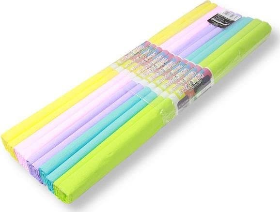 Polsirhurt Pastell skrynkligt silkespapper 50x200 5 färger/10st pris per förpackning