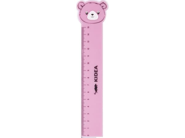 Kidea Linjal med figur 15 cm Kidea Rosa
