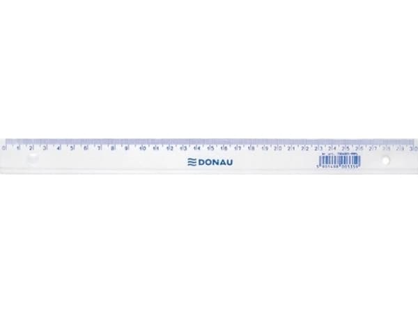 Donau linjal DONAU, 30cm, anheng, gjennomsiktig