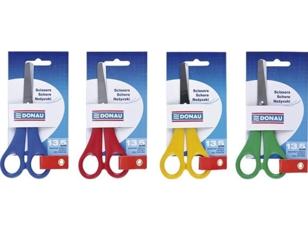 Donau School scissors DONAU, 13.5 cm, assorted colors