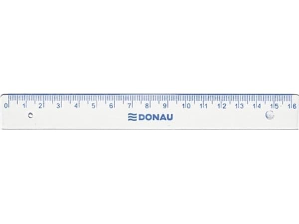 Donau viivoitin 16cm, ripustus, läpinäkyvä, läpinäkyvä