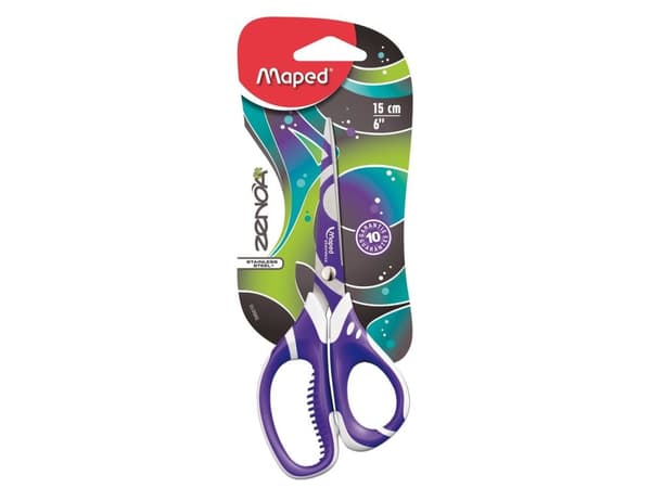 Maped 595010, Rett kutt, Single/enkelt, Lilla, Hvit, Rustfritt stål, Ambidekstriøs, Semi-offset håndgrep