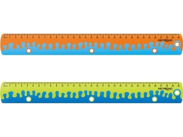 Keyroad Ruler with handle KEYROAD Coral, 30 cm, packed in a display, assorted colours