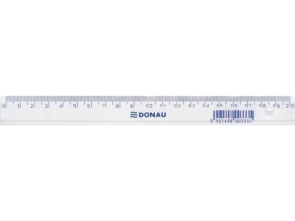 Donau Donau linjal, 20 cm, gjennomsiktig