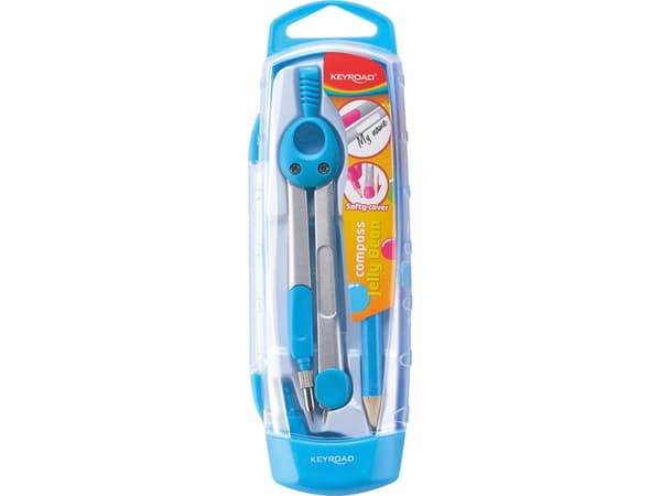 Keyroad KEYROAD Jelly-Bean kompass, metall, i etui, pakket i en skjerm, blanding av farger