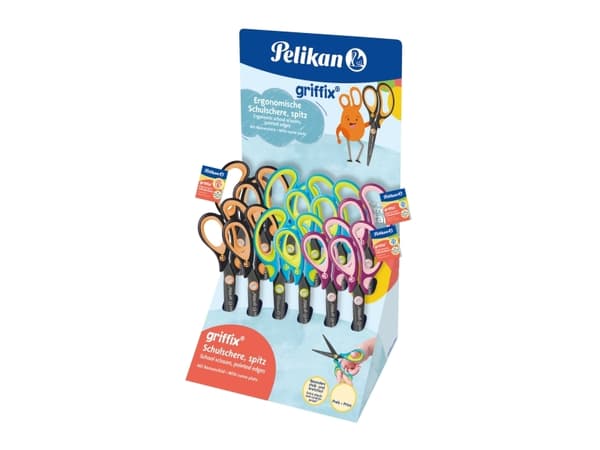 Pelikan griffix, Barn, Rett kutt, Single/enkelt, Assorterte farger, Stål, Kunsthåndverk saks