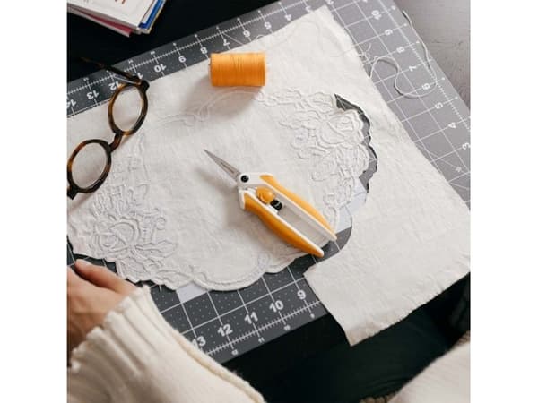 Fiskars 003708, Voksen, Rett kutt, Single/enkelt, Grå, Oransje, Hvit, Rustfritt stål, Universell