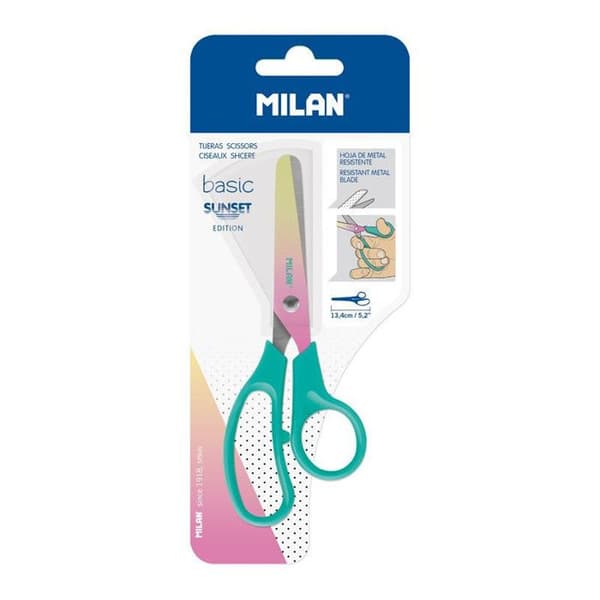 Sax - Skola - 13,4 cm - Ergonomiska handtag - Turkos - Milano