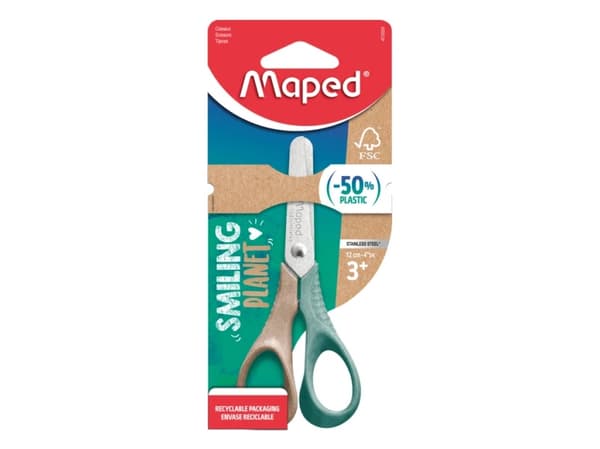 Maped Creativ 472020FM, Barn, Rett kutt, Single/enkelt, Brun, Grønn, Rustfritt stål, Rustfritt stål, Universell