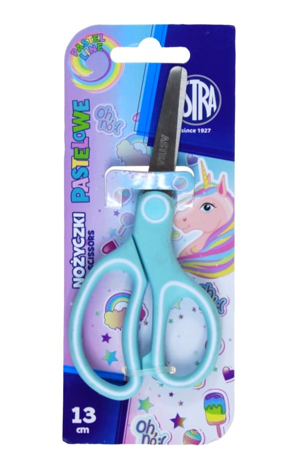 Ergonomisk saks 13cm blister Unicorn Pastel Line Astra