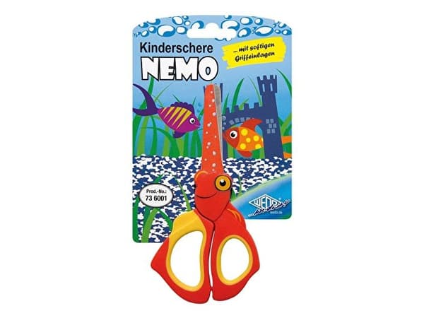 Wedo 73 6001, Child, Straight cut, Single, Red, Yellow, Stainless steel, Universal