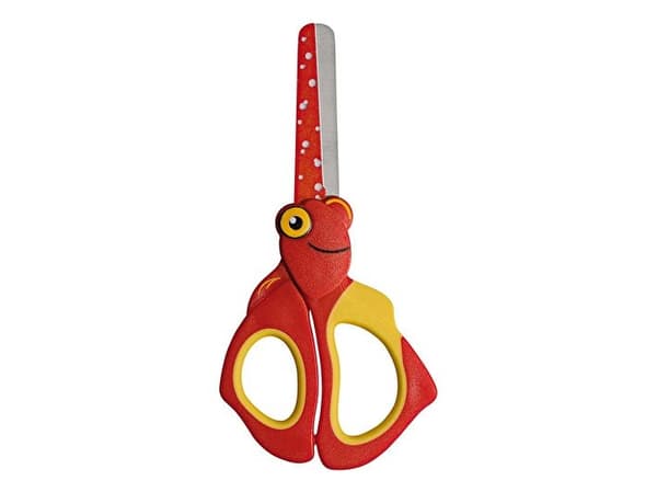 Wedo 73 6001, Child, Straight cut, Single, Red, Yellow, Stainless steel, Universal