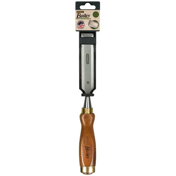 Trämejsel - STANLEY - 8mm - Handtag av lövträ - Blad av kromat stål - Färglös lack