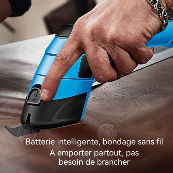 INN Elektriska saxar 2000mAh 220V USB-port bärbar klippmaskin för att klippa tyg, kartong, mattor och läder blå
