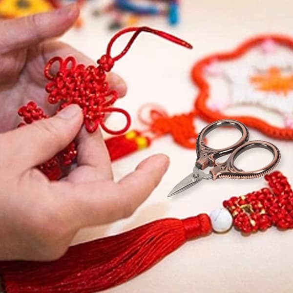 Retro ficksax rostfritt stål broderi korsstygn sytråd mini sax antik kopparfärg