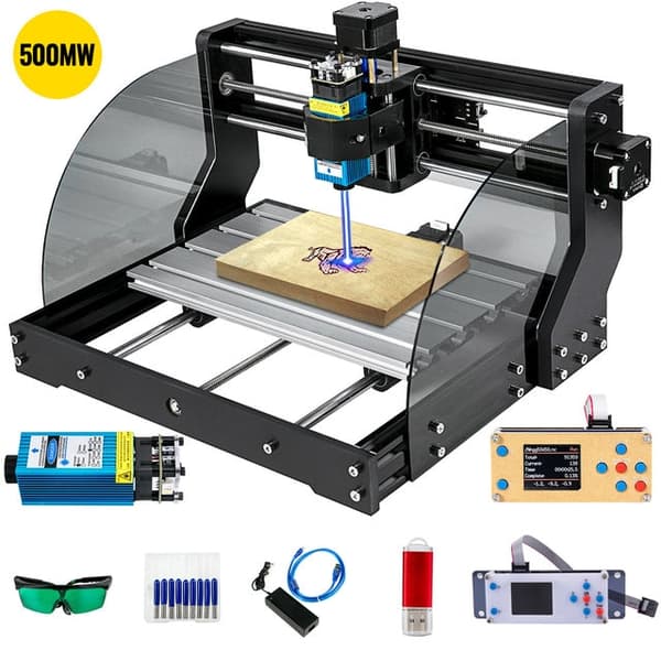 CNC 3018 Graveringsmaskin - 3-Axlad GRBL-styrning, USB-port, Offline-kontroller - SEO-optimerad produkt Titel With 500mw Laser