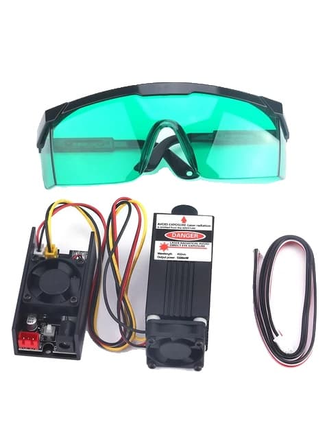 Laserkaiverruskone, 20W teho, suojalasit, 25W laserpää 5.5W laser head