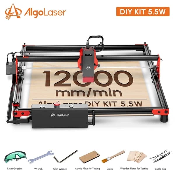 Træbearbejdning Lasergravering Maskine, DIY KIT, 40*40CM Bord, DIY KIT 55W-RR2