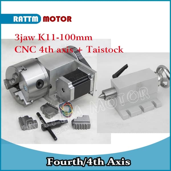 CNC Router Kit, 3-Backe Chuck, 4. Akse Rotation
