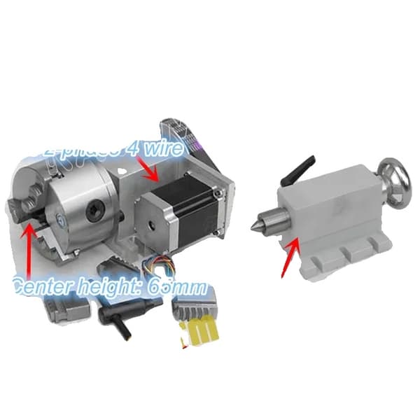 CNC Router Kit, 3-Backe Chuck, 4. Akse Rotation
