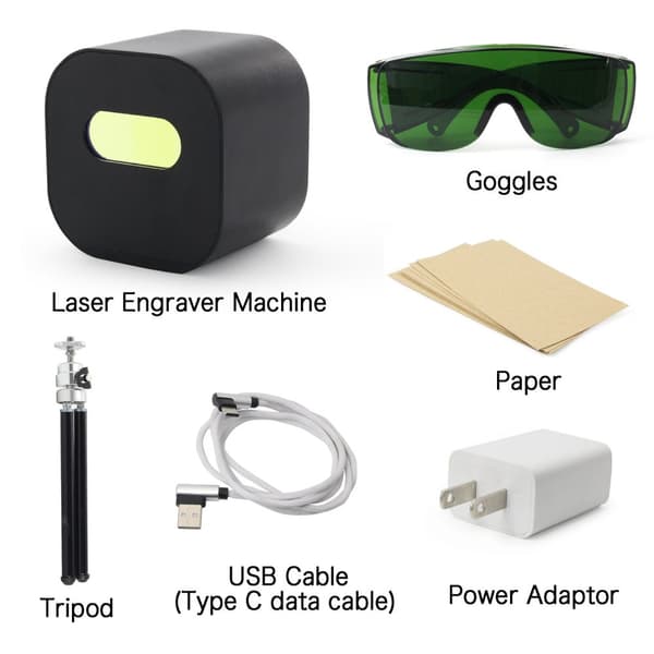 Mini Lasergravering Maskine, 1.6W Effekt, Bluetooth Forbindelse