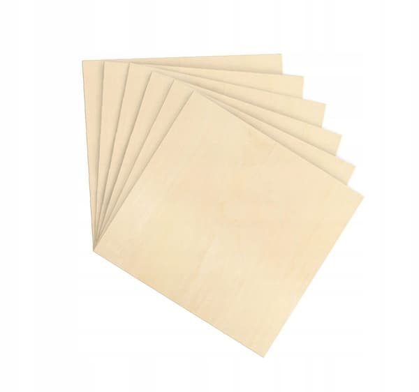 Plywoodrutor 100ST Trärutor Scrapbooks fyrkantiga Bas 5x5cm