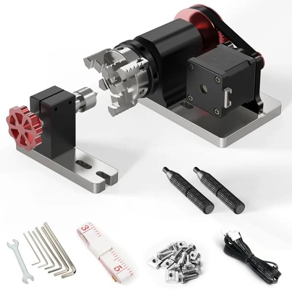 CNC Rotationsmodul, Maksimal cylinderdiameter 60 mm, Minimal cylinderdiameter 4 mm, Reduceringsforhold 4:16,Rotary Rulle