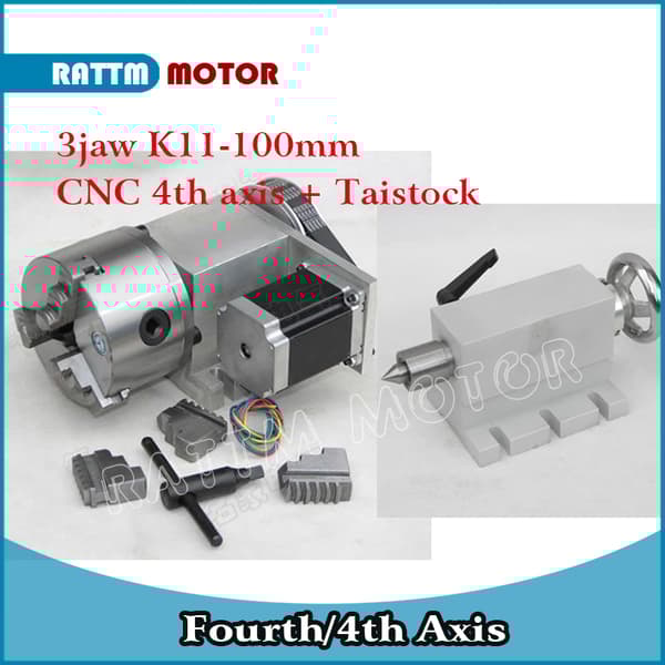 CNC Router Kit, 3-Backe Chuck, 4. Akse Rotation