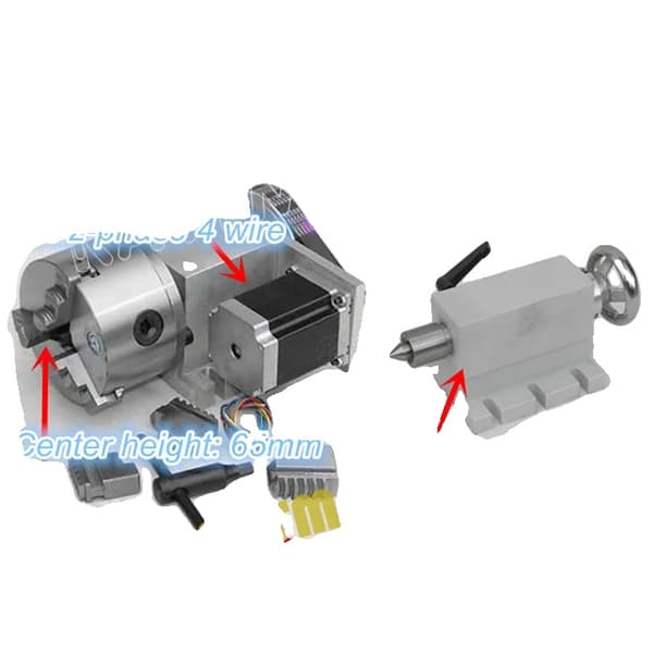 CNC Router Kit, 3-Backe Chuck, 4. Akse Rotation