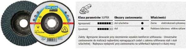 KLINGSPOR FLAP HJUL KONKVERS SMT624 SUPRA 125mm gr. 80