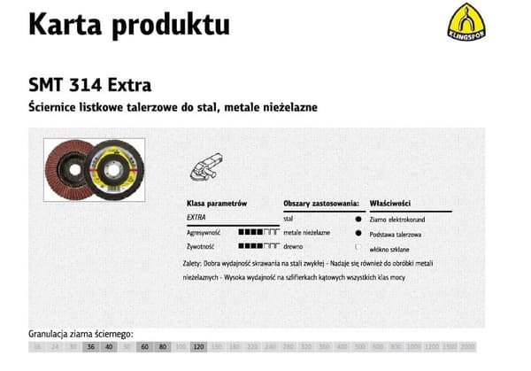 KLINGSPOR FLAP WHEEL KUPERA SMT314 EXTRA 125mm gr. 60